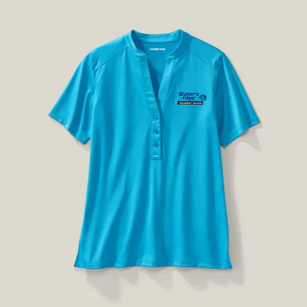 A light blue polo shirt.