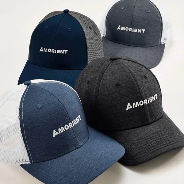 Several different colors of hats.