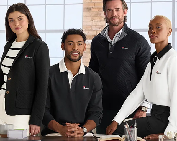 Employees wearing versatile layered uniforms.