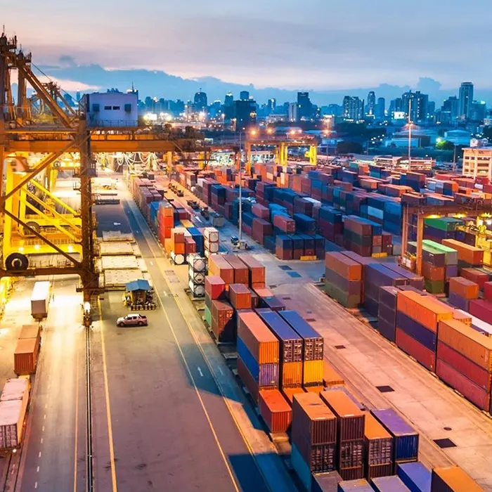 A shipping container loading dock.