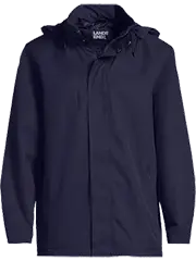 A navy System Hooded Shell Jacket.