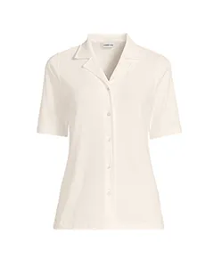 White button down textured top.