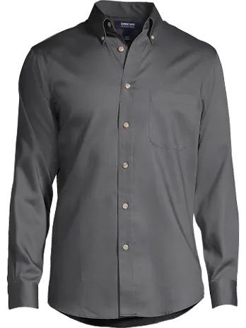 A gray Easy Care Twill dress shirt.