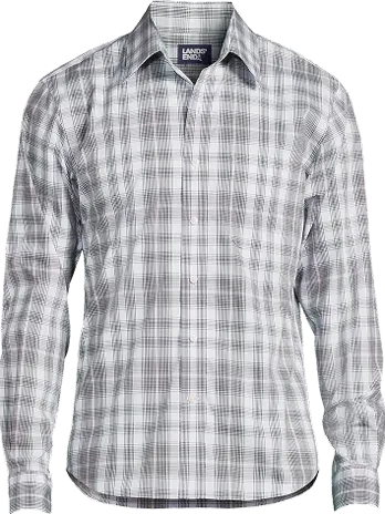 A white and gray checkered Stretch Coolmax dress shirt.