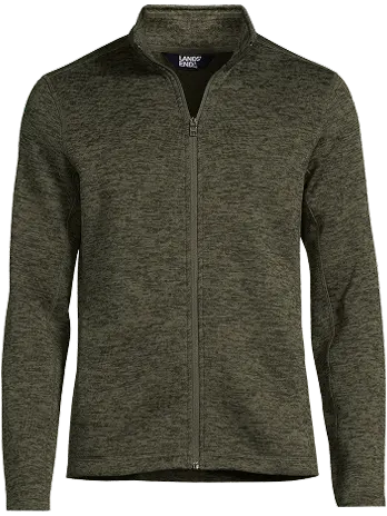 A dark green Sweater Fleece.