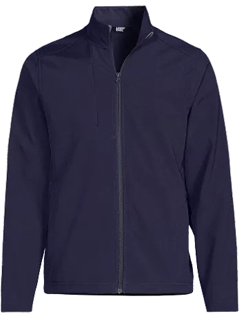A navy Soft Shell Jacket.