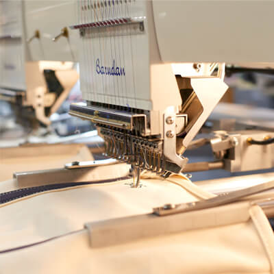 An embroidery machine.
